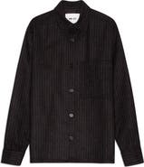 NN07 Freddy 1630 Pinstripe Wool Blend Button-Up Shirt Jacket