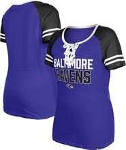 New Era Women's New Era Purple Baltimore Ravens Raglan Lace-Up T-Shirt