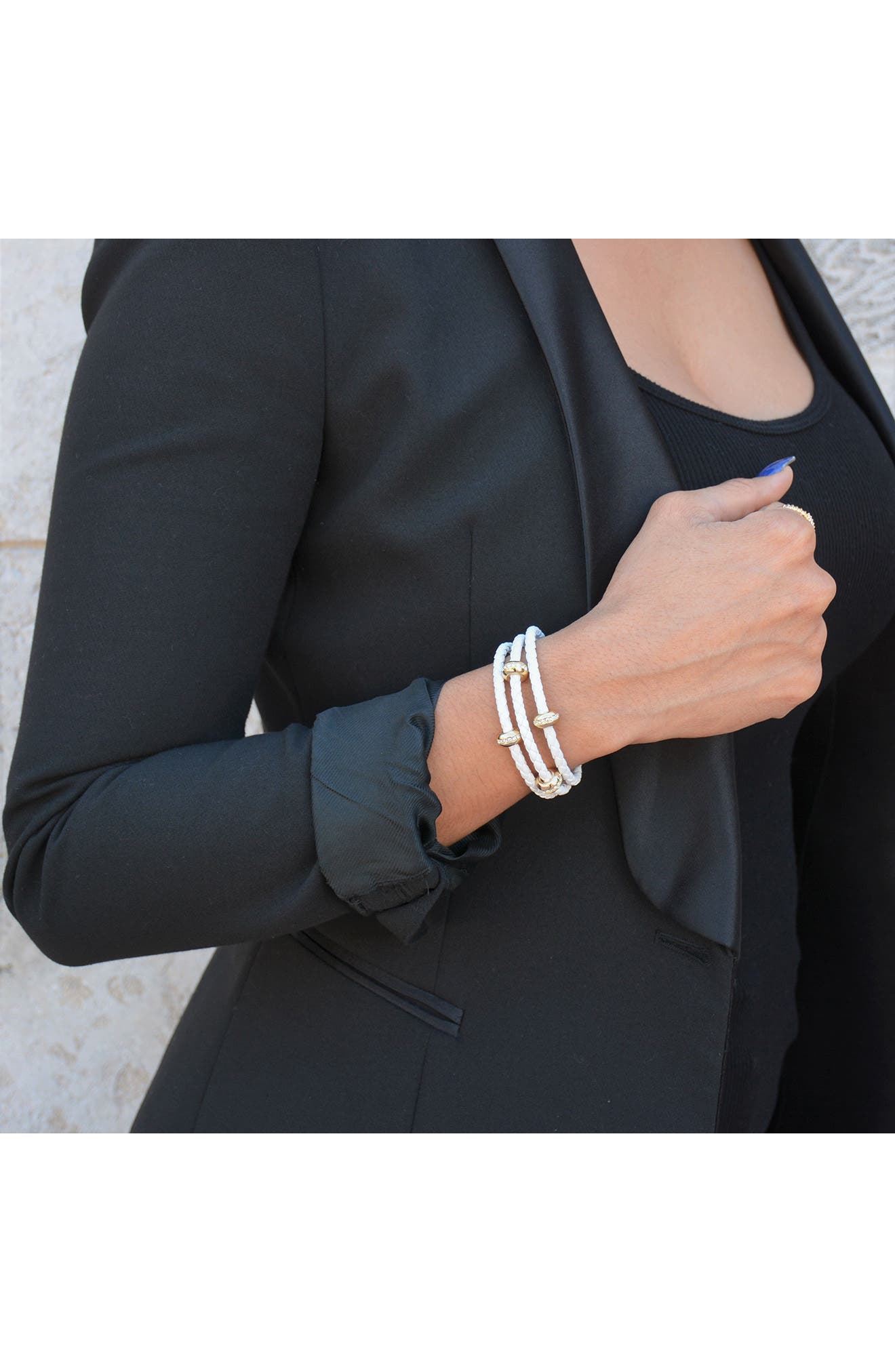 Liza Schwartz Good Karma Leather Triple Wrap Bracelet (Women ...