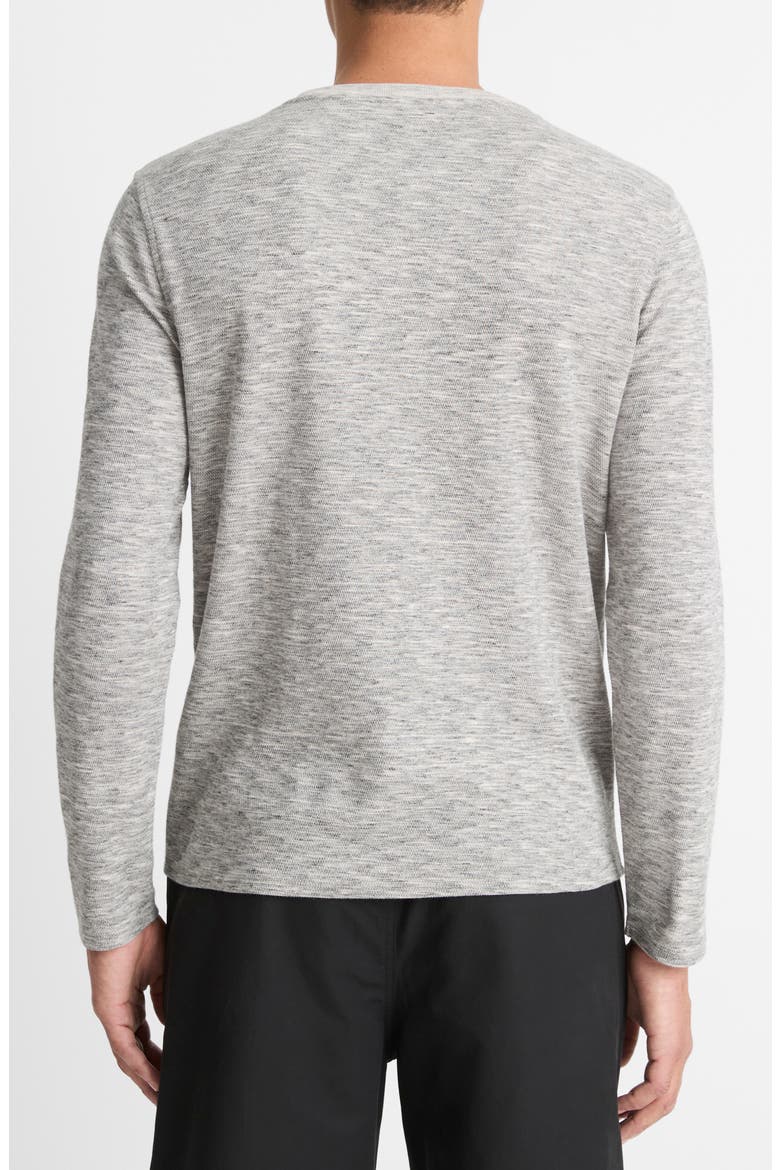 Long Sleeve Double Knit Crewneck T-Shirt, Alternate, color, BLACK/OFF WHITE
