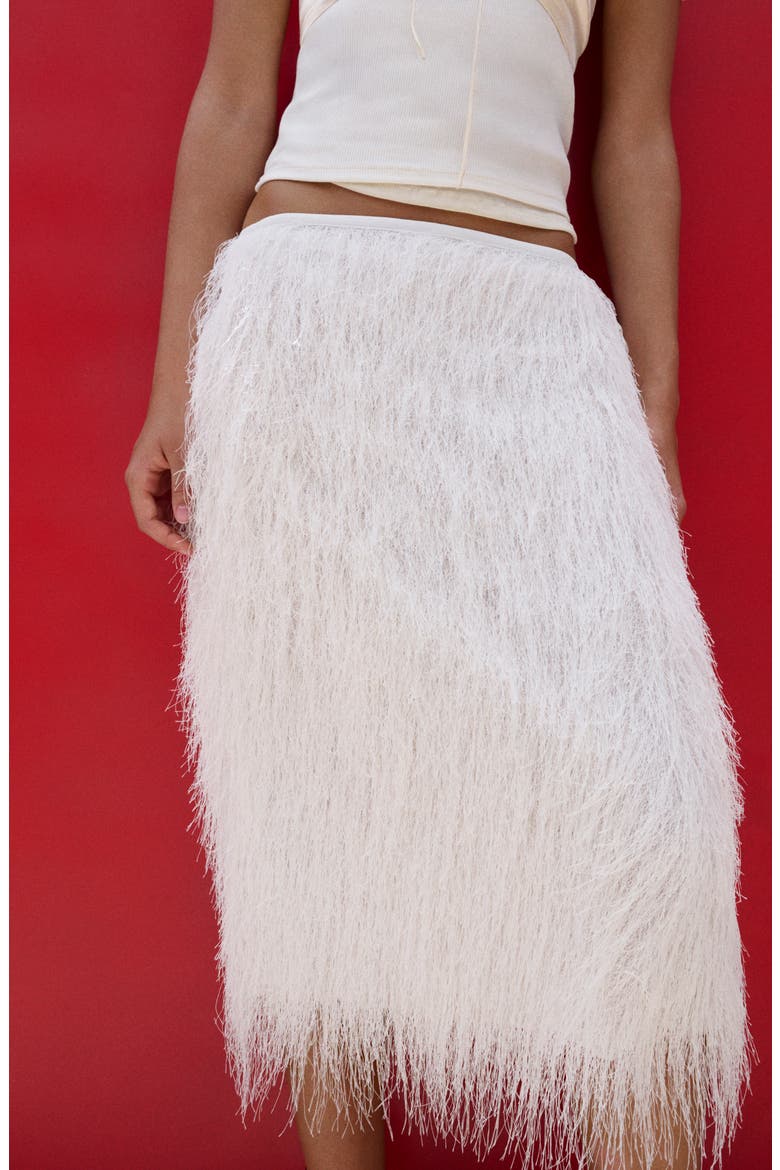 Textured Midi Skirt, Alternate, color, OFF WHITE