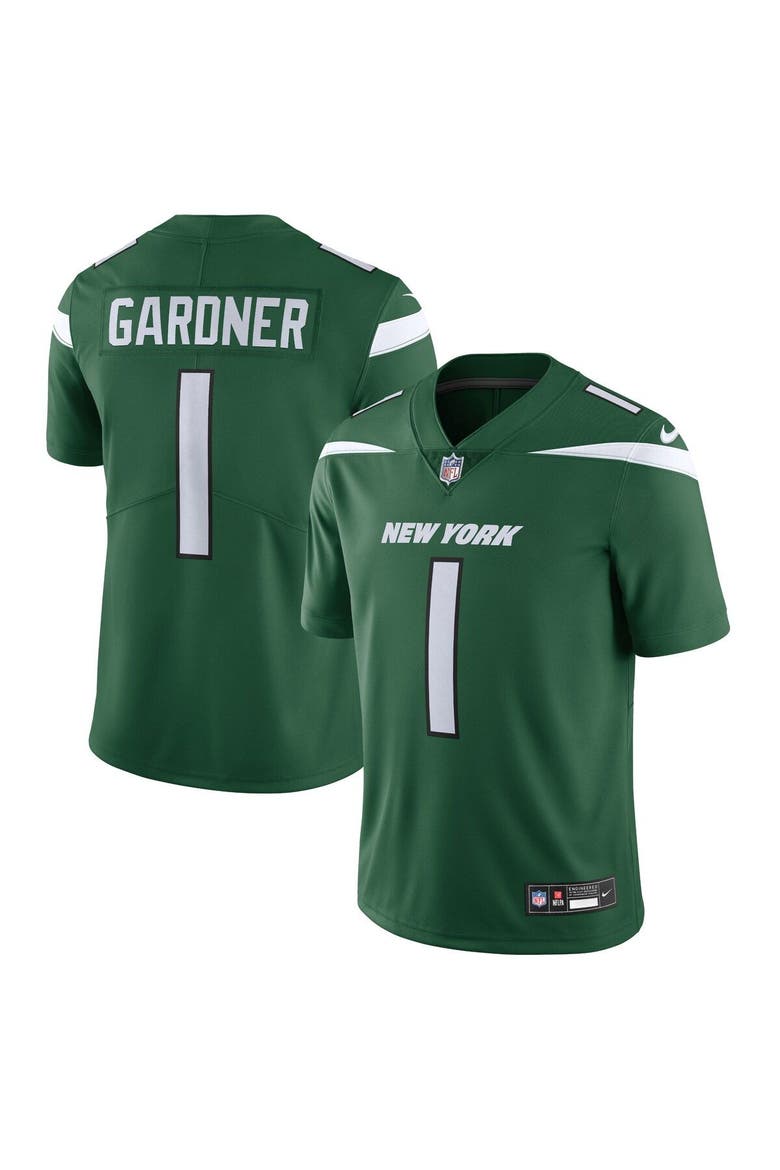Men's Nike Ahmad Sauce Gardner Gotham Green New York Jets Vapor Untouchable Limited Jersey, Main, color, Green