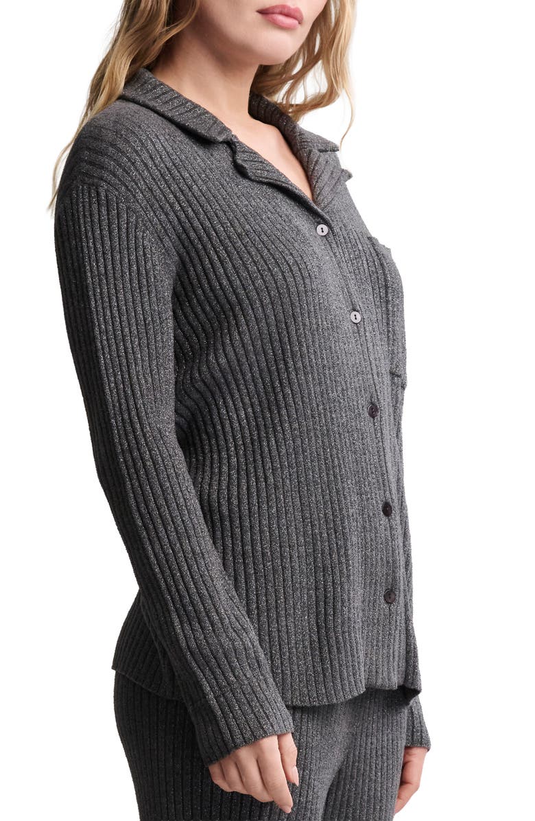 Barefoot Dreams<sup>®</sup> CozyChic<sup>®</sup> Ultra Lite<sup>®</sup> Rib Button-Up Shirt, Alternate, color, Carbon