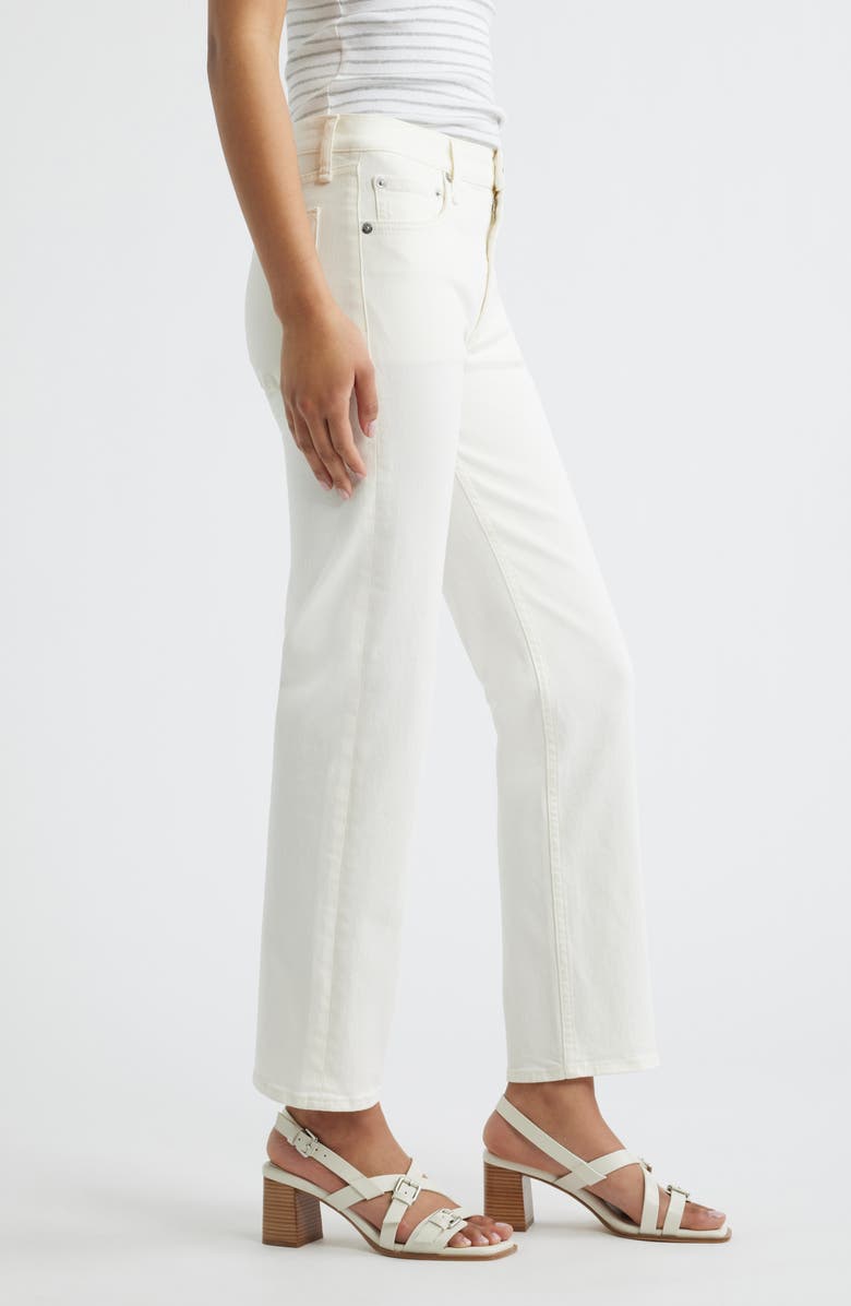 rag & bone Harlow Fray Hem High Waist Ankle Straight Leg Jeans, Alternate, color, White
