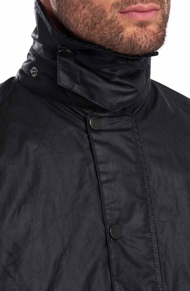 Barbour Bedale Water Resistant Waxed Cotton Jacket, Alternate, color, Black