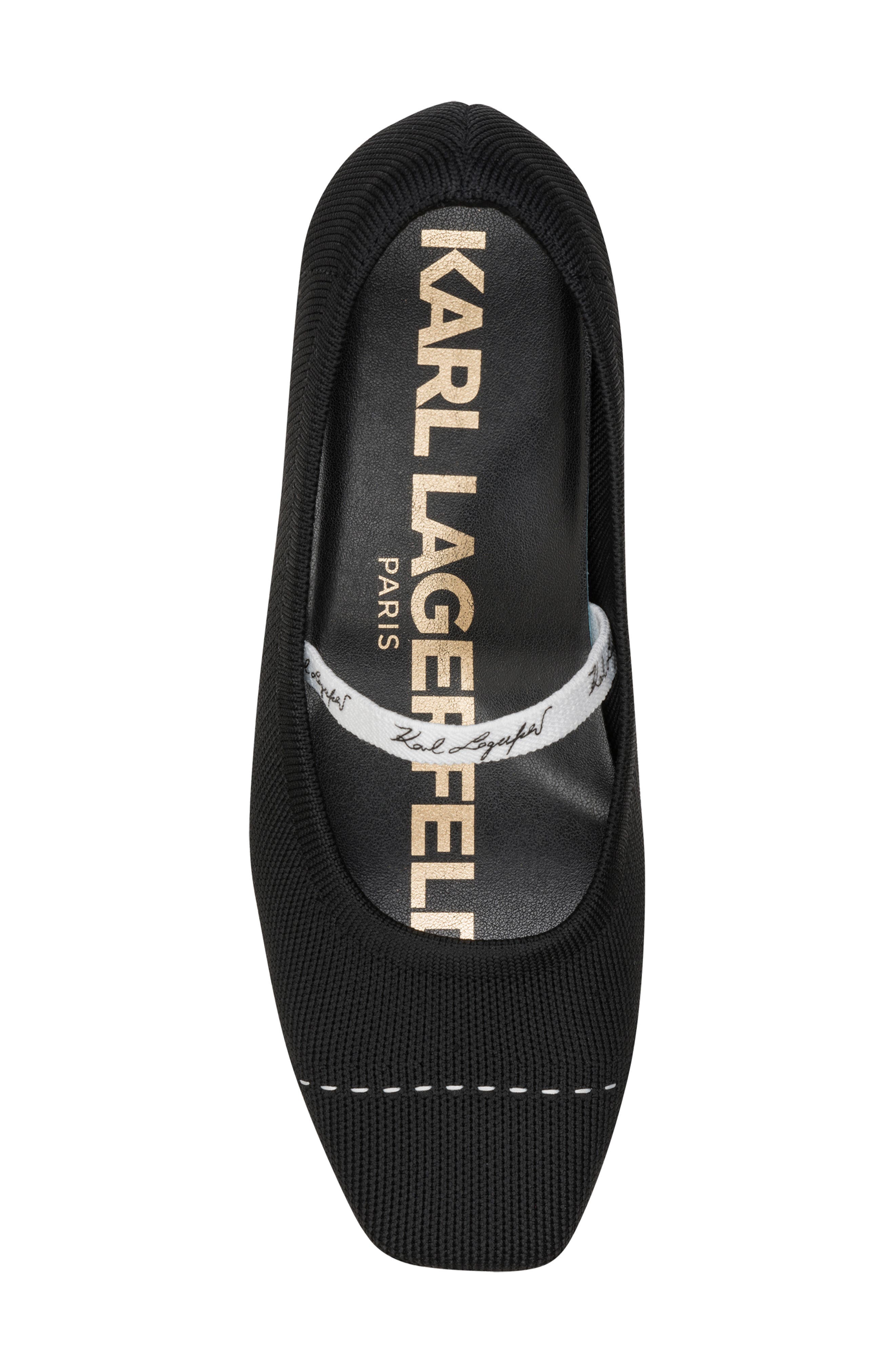 KARL LAGERFELD PARIS Zailey Cap Toe Mary Jane Flat, Alternate, color, Black