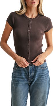 All in Favor Cap Sleeve Rib Knit Cardigan Top
