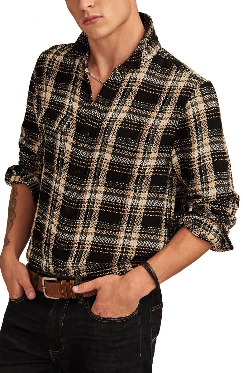 Lucky Brand Humboldt Herringbone Plaid Button-Up Shirt, Alternate, color,