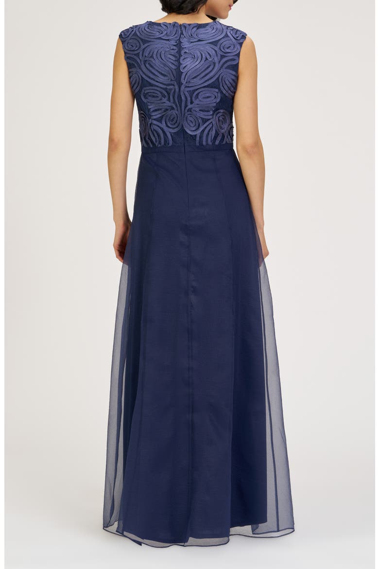 Keira Soutache Lace Bodice Gown, Alternate, color, BLACK IRIS