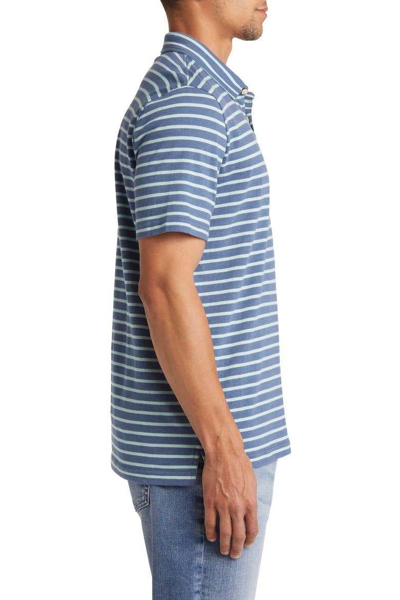 Retreat Stripe Polo, Alternate, color, BLUE TEAL STRIPE