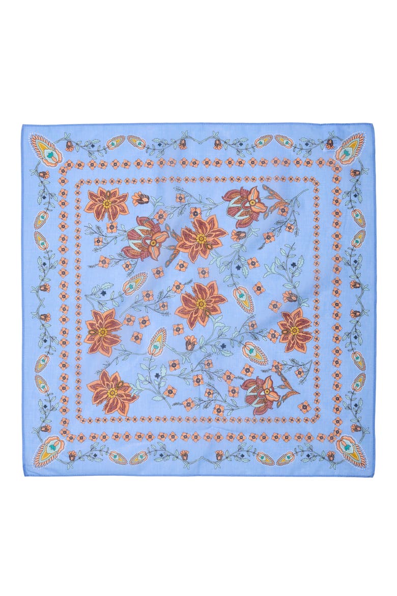 Floral Paisley Bandana, Alternate, color, BLUE POTTERY FLORAL