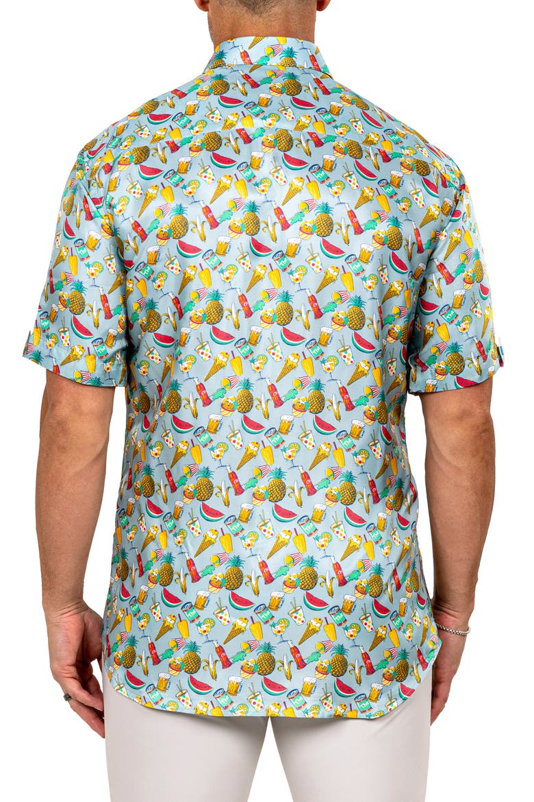 Galileo Marthy Short Sleeve Button-Up Shirt, Alternate, color, BLUE