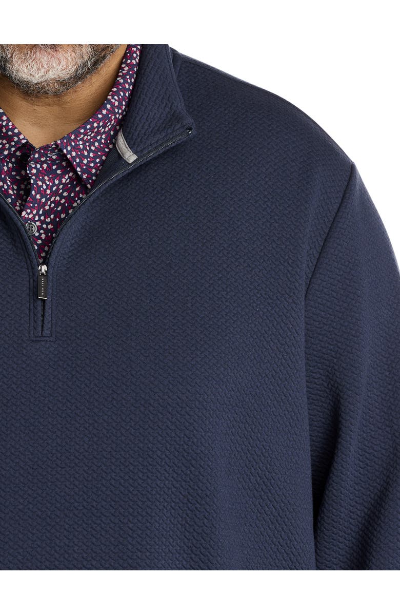 Perry Ellis Big & Tall Textured 1/4-Zip Pullover, Alternate, color, Dark Saphire