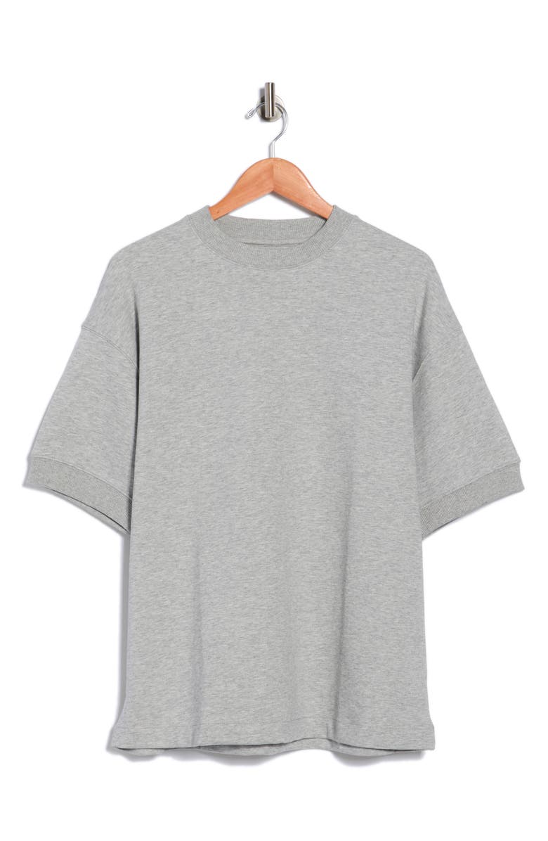 DENIM AND FLOWER Heavy Weight Short Sleeve Crew Tee, Main, color, Gray Heather