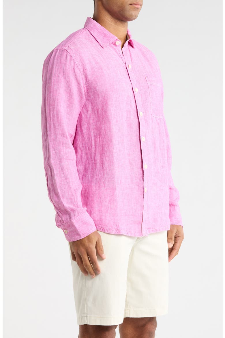 Paradise Breezer Linen Shirt, Alternate, color, PINK UMBRELLA