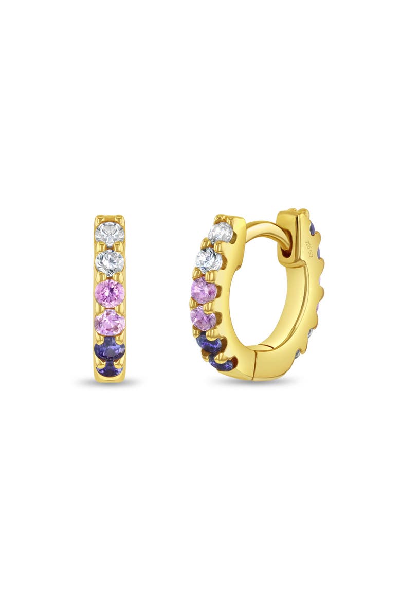 Cascading CZ Girl Earrings, Main, color, Purple