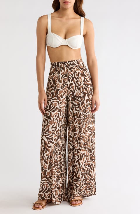 Print Wide Leg Pants