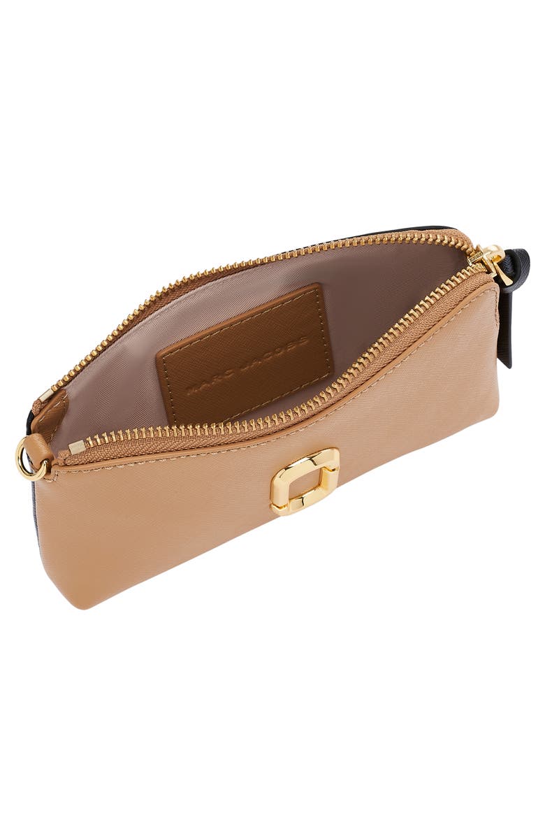 Marc Jacobs The Snapshot Wristlet Leather Clutch, Alternate, color, Camel Multi