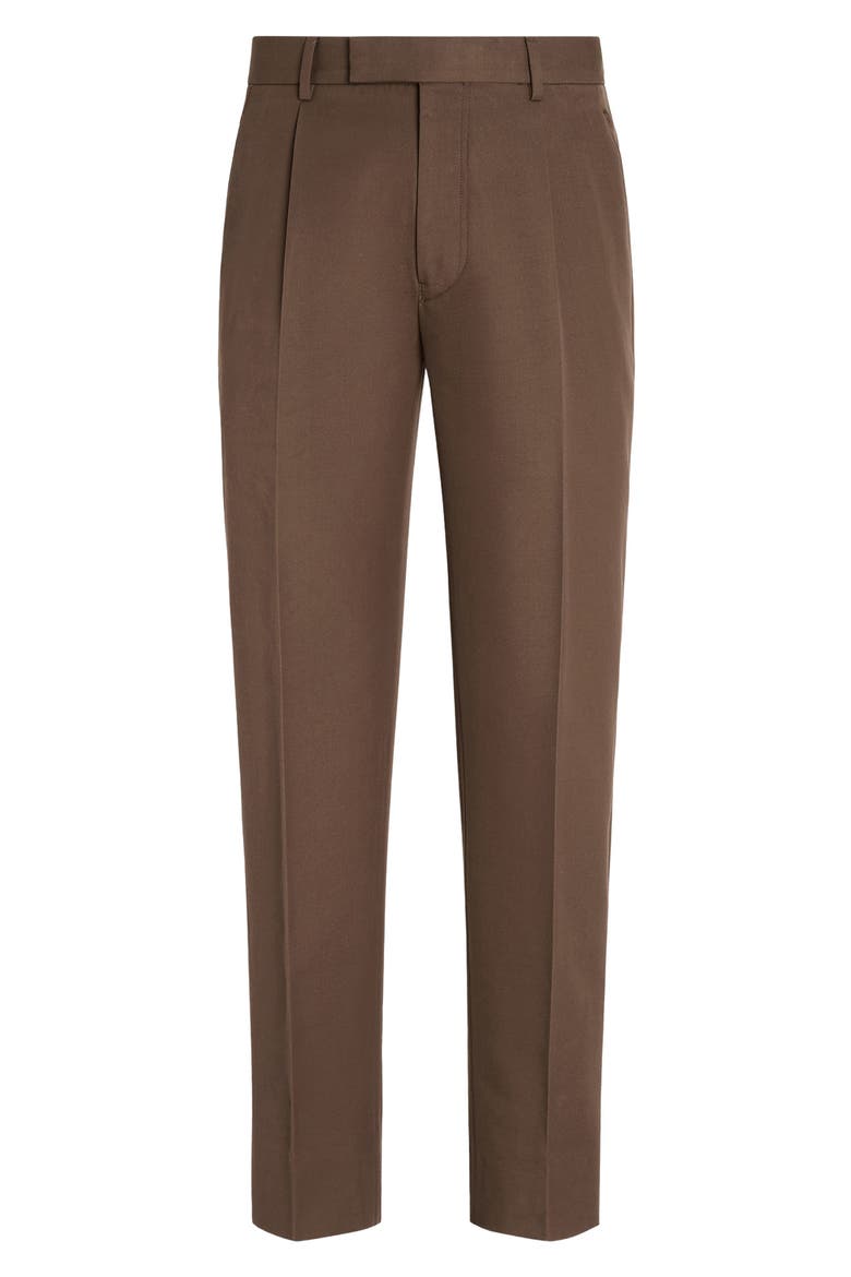 Cotton & Wool Trousers, Alternate, color, BROWN