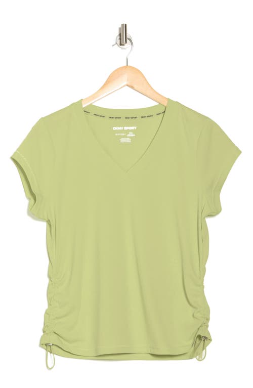 Dkny Side Ruched Tech T-shirt In Iced Pear