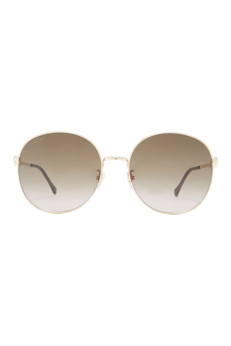 59mm Round Sunglasses, Main, color, GOLD GOLD BROWN