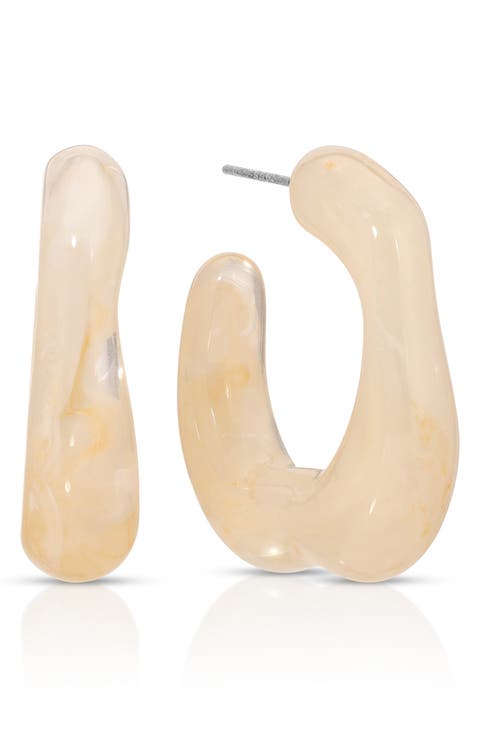 Resin Square Hoop Earrings