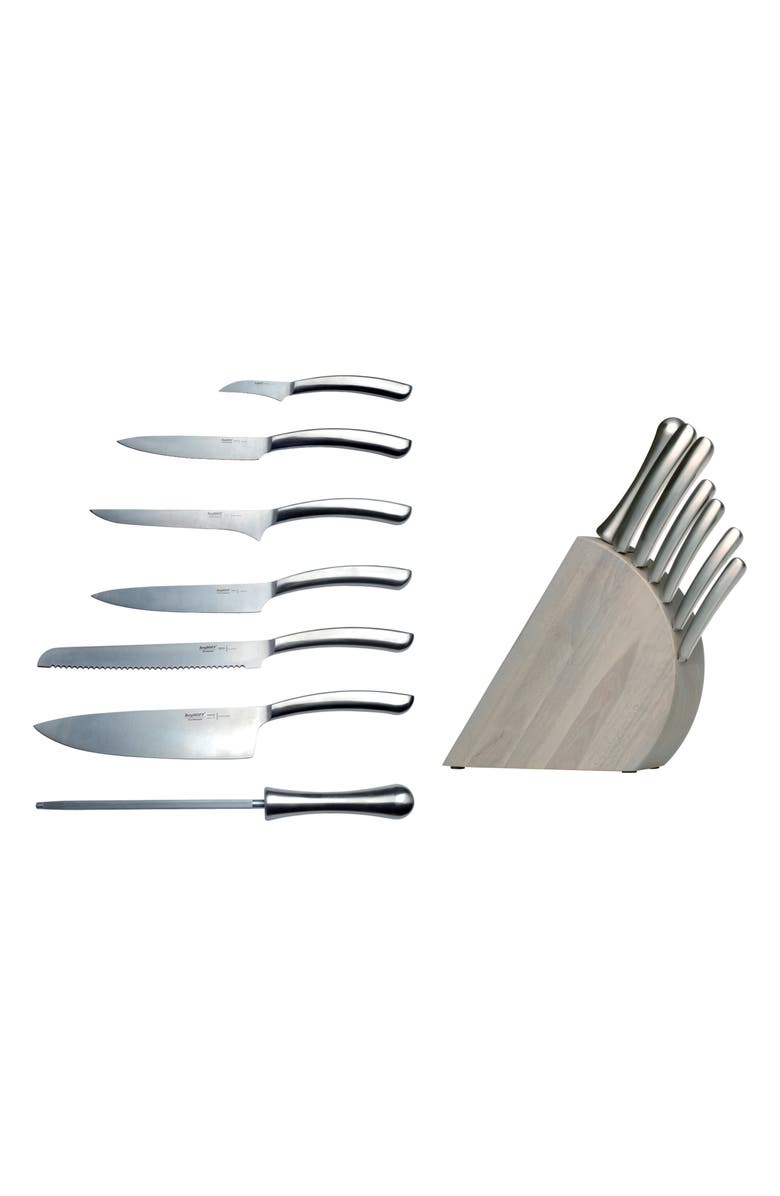 BergHOFF Silver Essentials Concavo 8-Piece Knife Block, Main, color, Stainless Steel