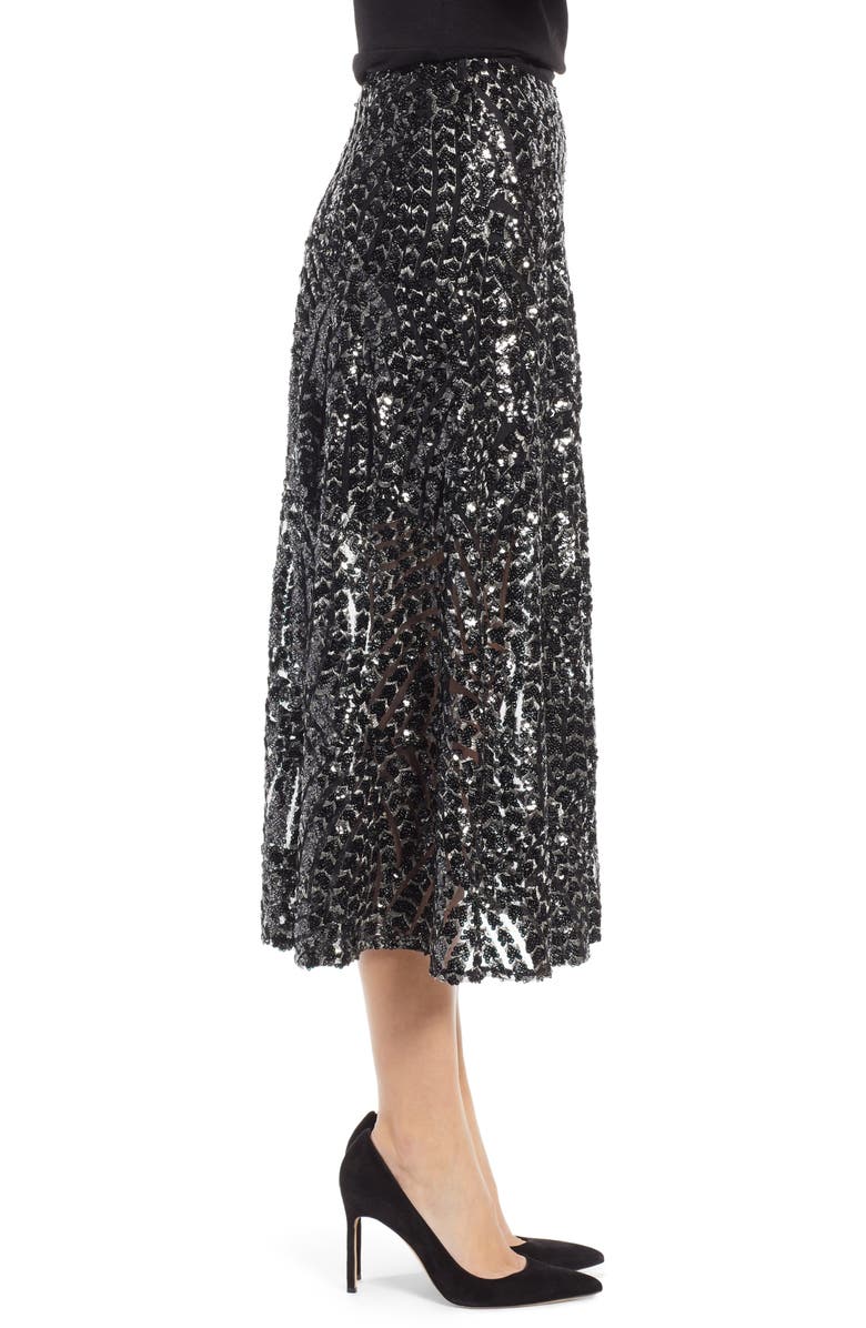 Something Navy Sequin Midi Skirt, Alternate, color,