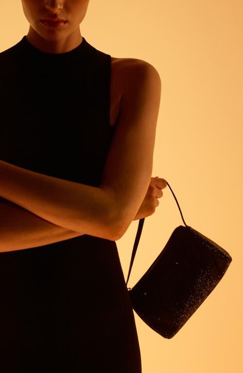 Mango X Kaia Gerber Rhinestone Handbag In Black