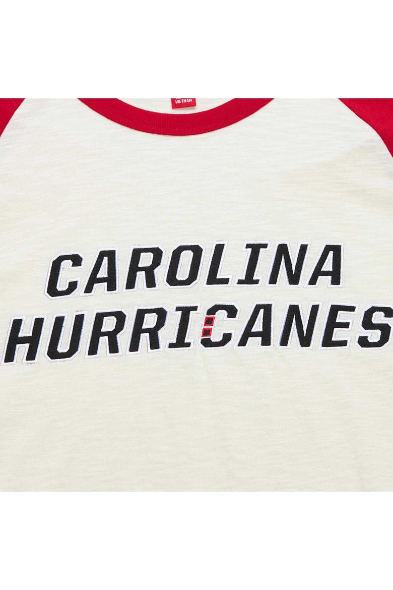 Men's Mitchell & Ness Cream Carolina Hurricanes Legendary Slub Vintage Raglan Long Sleeve T-Shirt, Alternate, color, Cream