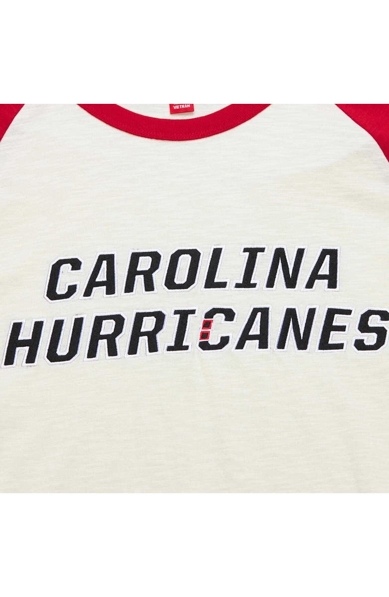 Mitchell & Ness Men's Mitchell & Ness Cream Carolina Hurricanes Legendary Slub Vintage Raglan Long Sleeve T-Shirt, Alternate, color, 