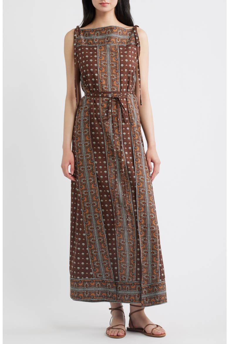 Amarante Bateau Neck Maxi Dress, Main, color, TERRE FOULARD DE LA MER