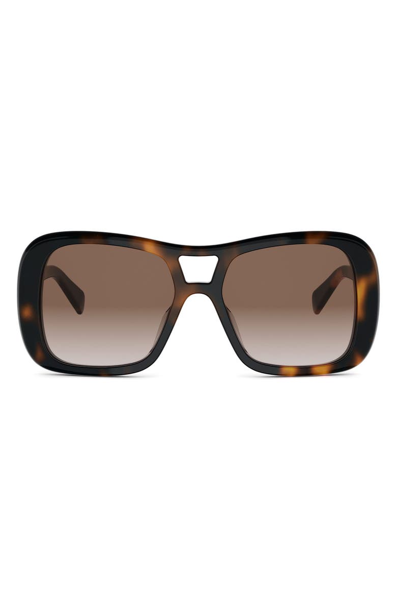 CELINE Triomphe 55mm Gradient Pilot Sunglasses, Main, color, Blonde Havana / Gradient Brown