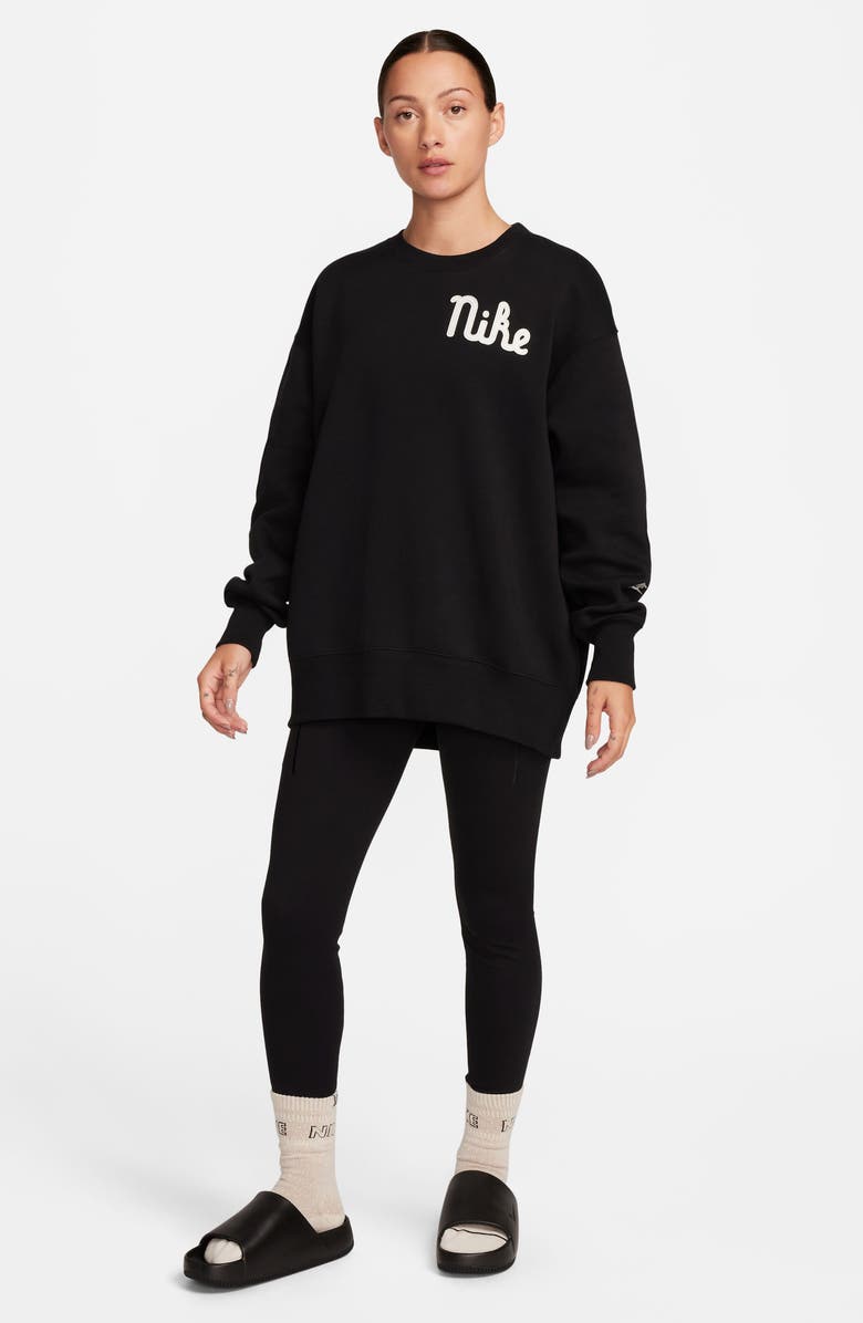 Nike Phoenix Fleece Campus Oversize Crewneck Sweatshirt, Alternate, color, 