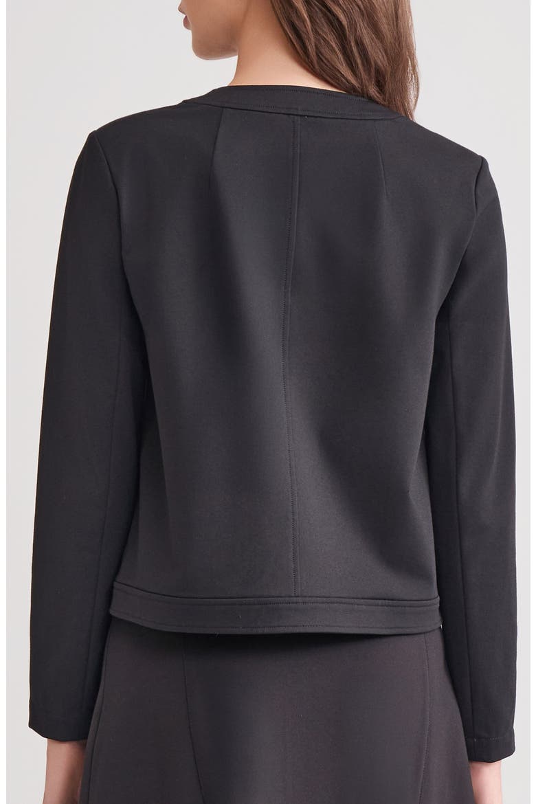 Front Zip Ponte Jacket, Alternate, color, BLACK
