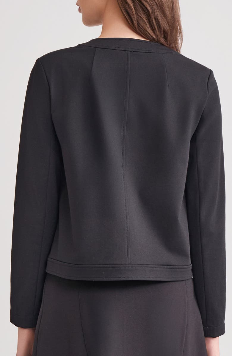 Misook Front Zip Ponte Jacket, Alternate, color, Black