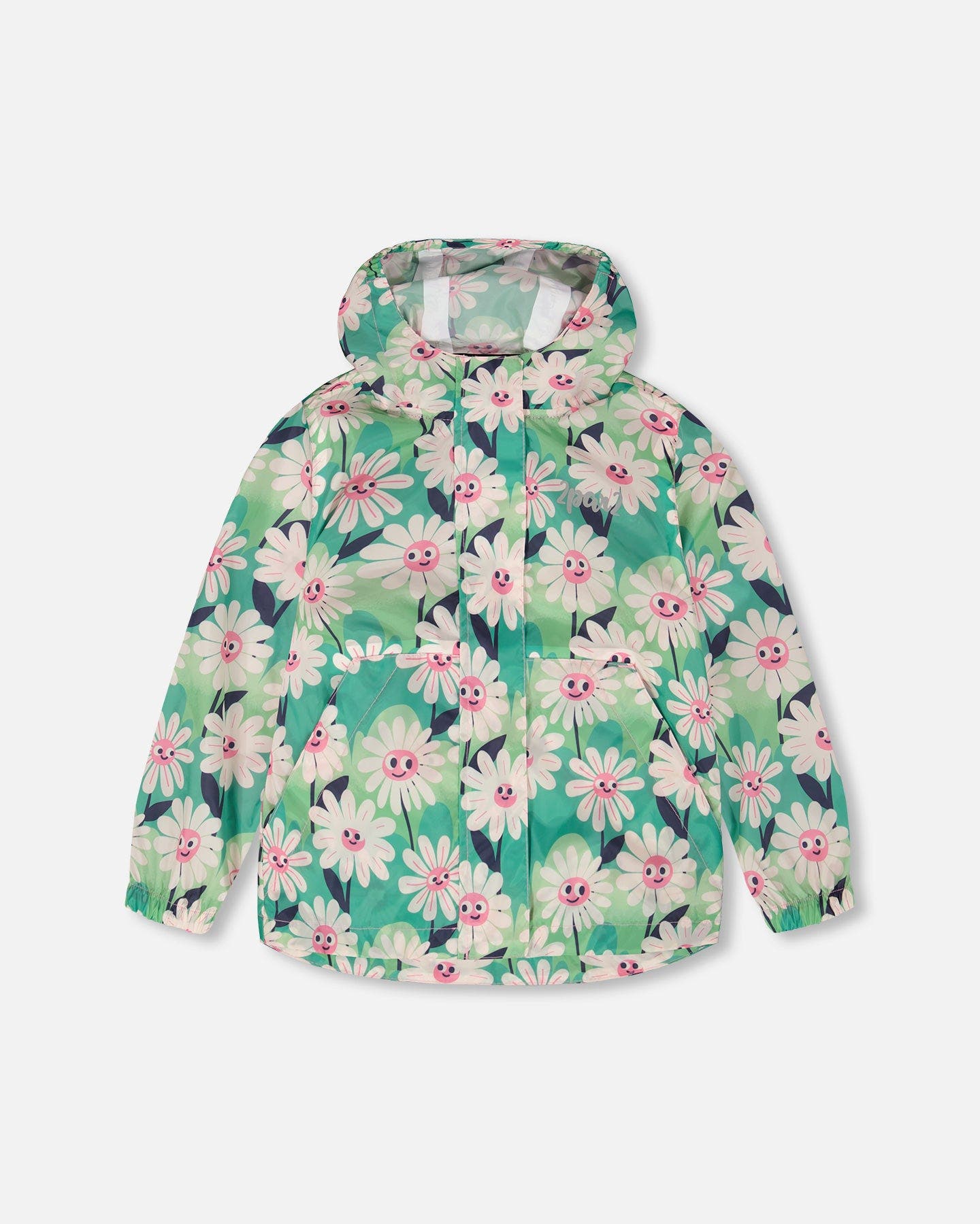 selected Green Smiling Flower Print