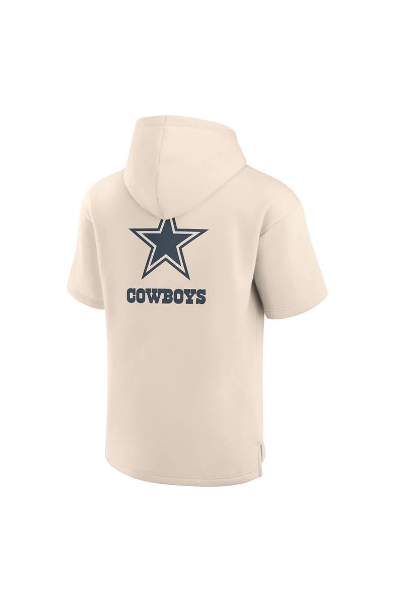FANATICS Men's Fanatics Cream Dallas Cowboys Elements Future Ground Lettering Short Sleeve Pullover Hoodie, Alternate, color, Cream
