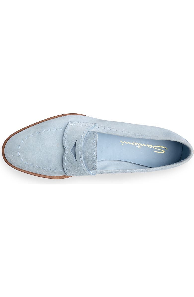 Santoni Women's Suede Penny Loafer, Alternate, color, Blue