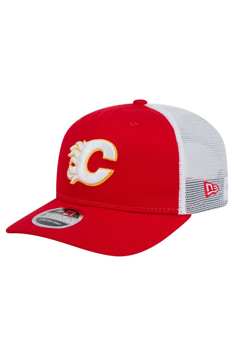 New Era Men's New Era Red Calgary Flames Core Trucker 9SEVENTY Stretch-Snap Hat, Main, color, 