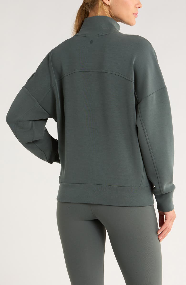 Zella Ultrasoft Half Zip Pullover, Alternate, color, Green Urban