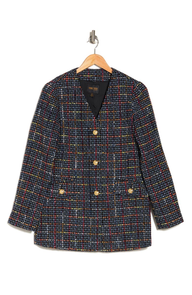 TRUTH Tweed Button Front Jacket, Main, color,