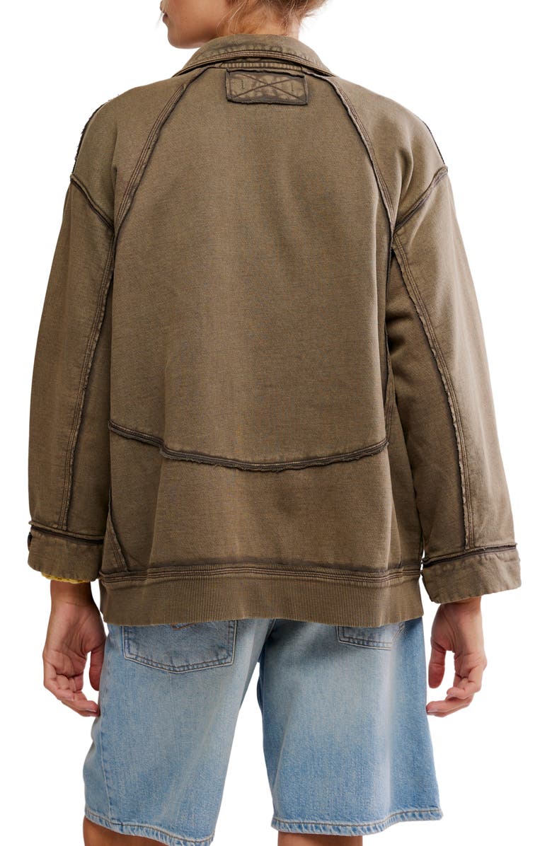 Free People Home Office Cotton Cardigan, Alternate, color, Officer Brown