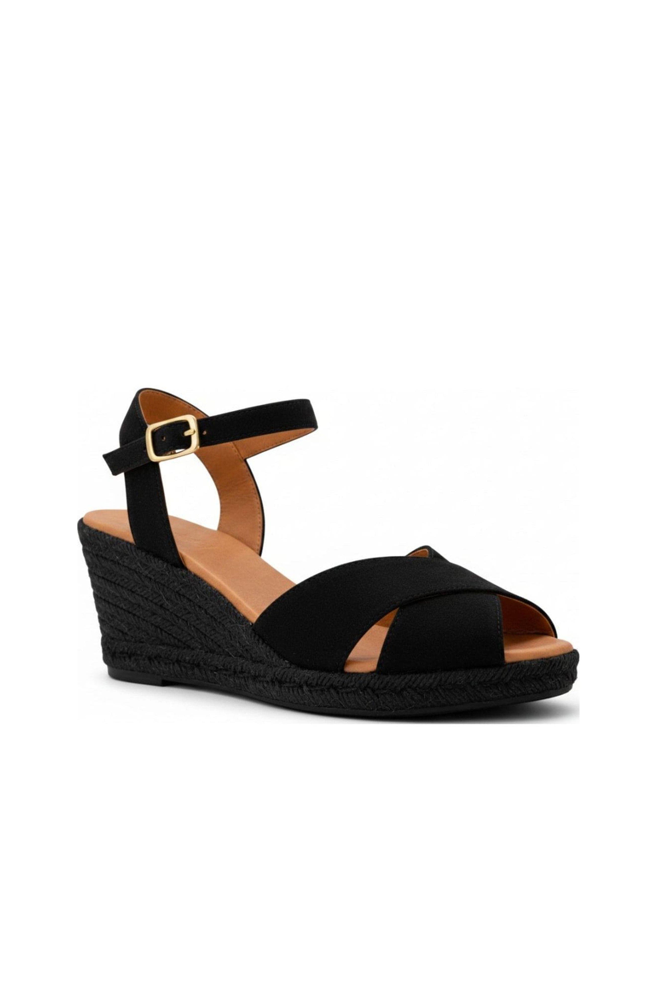 Jimena Medium Double Band Espadrille Sandal, Main, color, Black