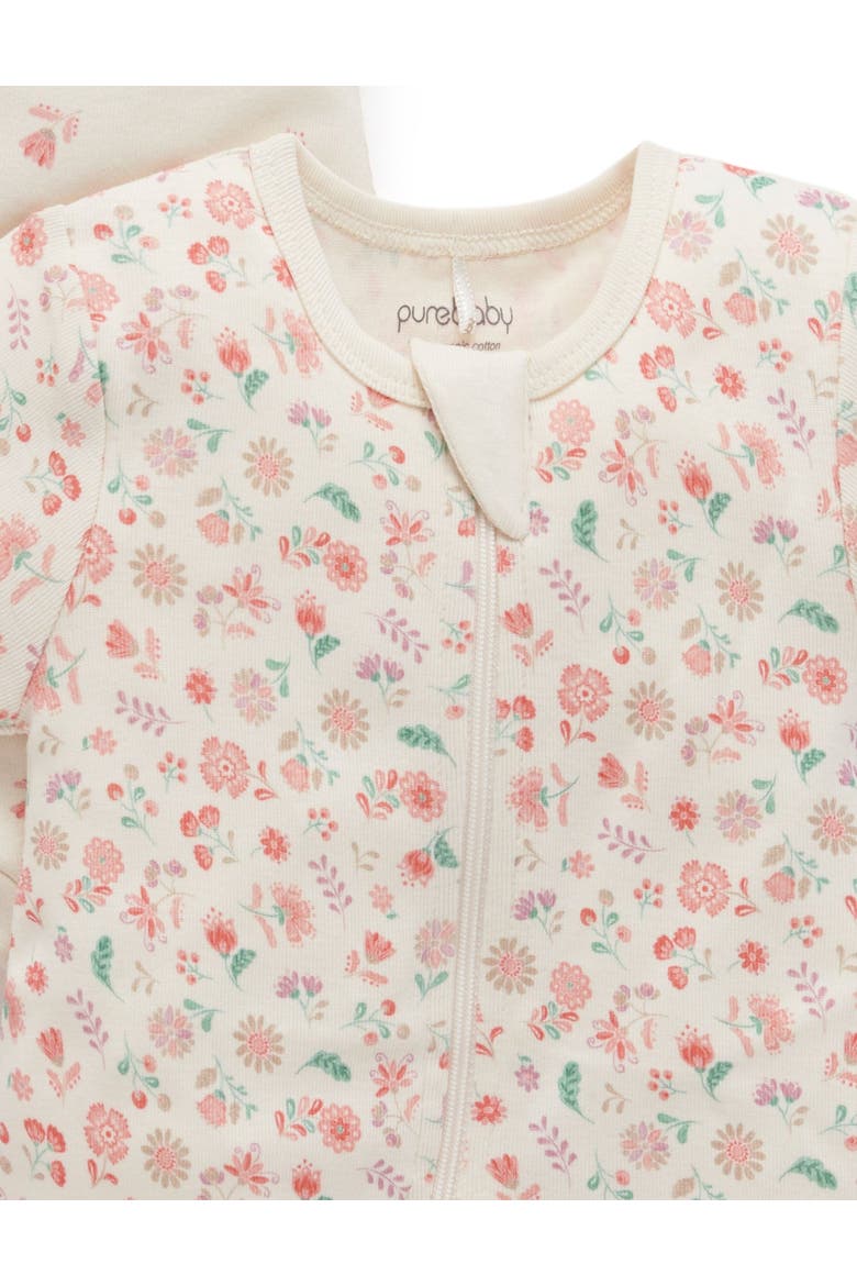 2 Pack Short Sleeve Zip Romper Floral, Alternate, color, Emilia Print