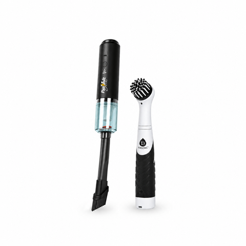 Ultimate Cleaning Bundle - Mini Vacuum & Air Duster + Cordless Power Scrubber