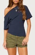 EDIKTED Mariee Asymmetric Off the Shoulder T-Shirt