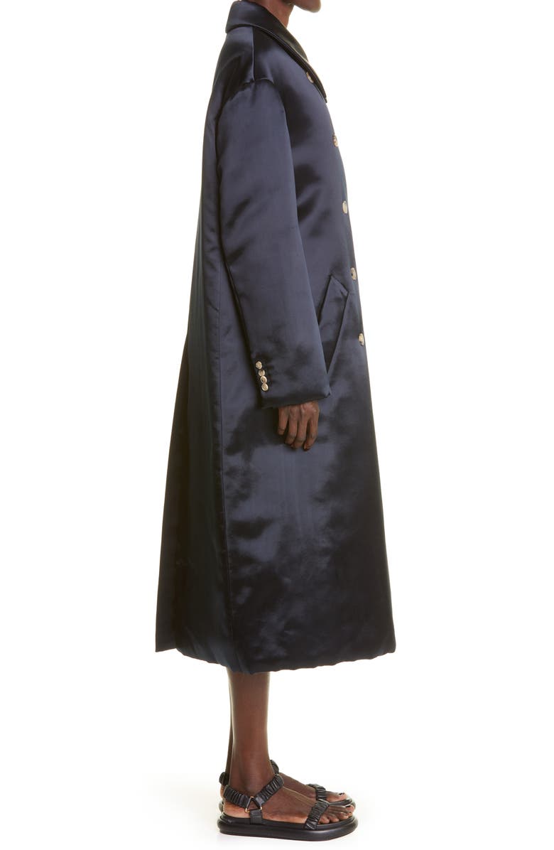 Khaite Luma Padded Longline Hammered Satin Coat, Alternate, color,