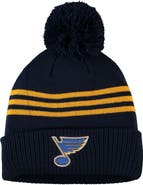adidas Men's adidas Navy St. Louis Blues Locker Room Three Stripe Cuffed Knit Hat with Pom