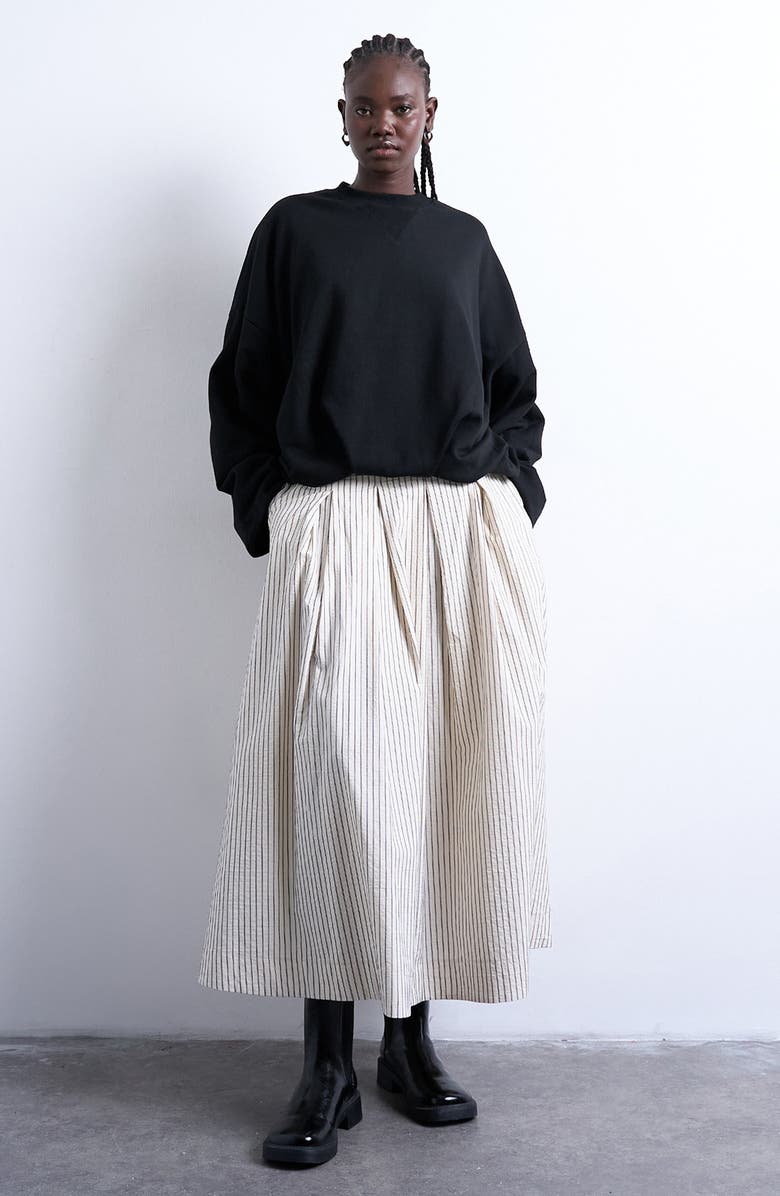 Topshop Balloon Hem Sweatshirt, Alternate, color, Black